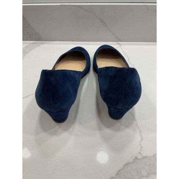 Cole Haan Blue Suede Low Wedge Heel Pump Dress Casual Workwear Semi Formal S 9 - Picture 3 of 8